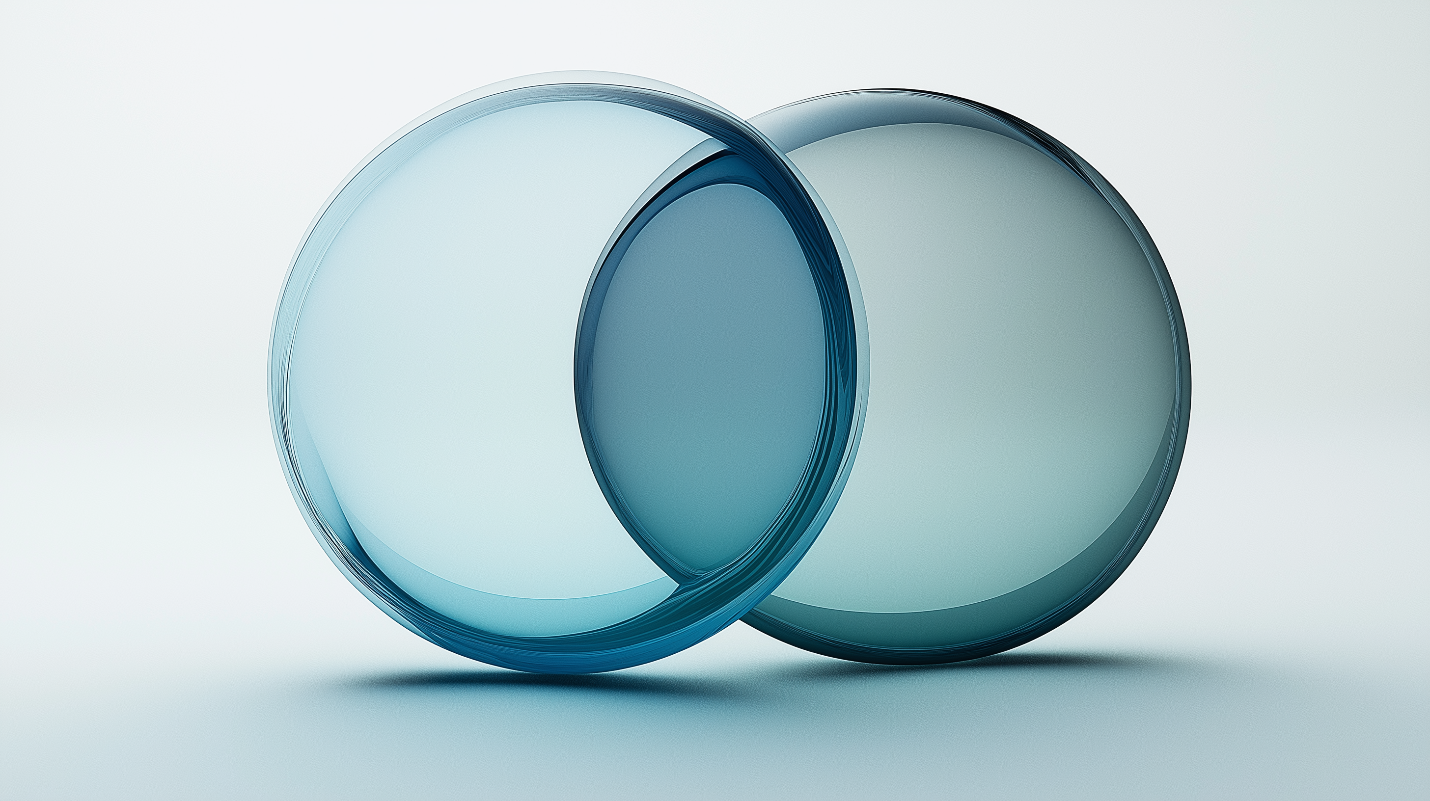 Overlapping glass circles representing account mapping comparison